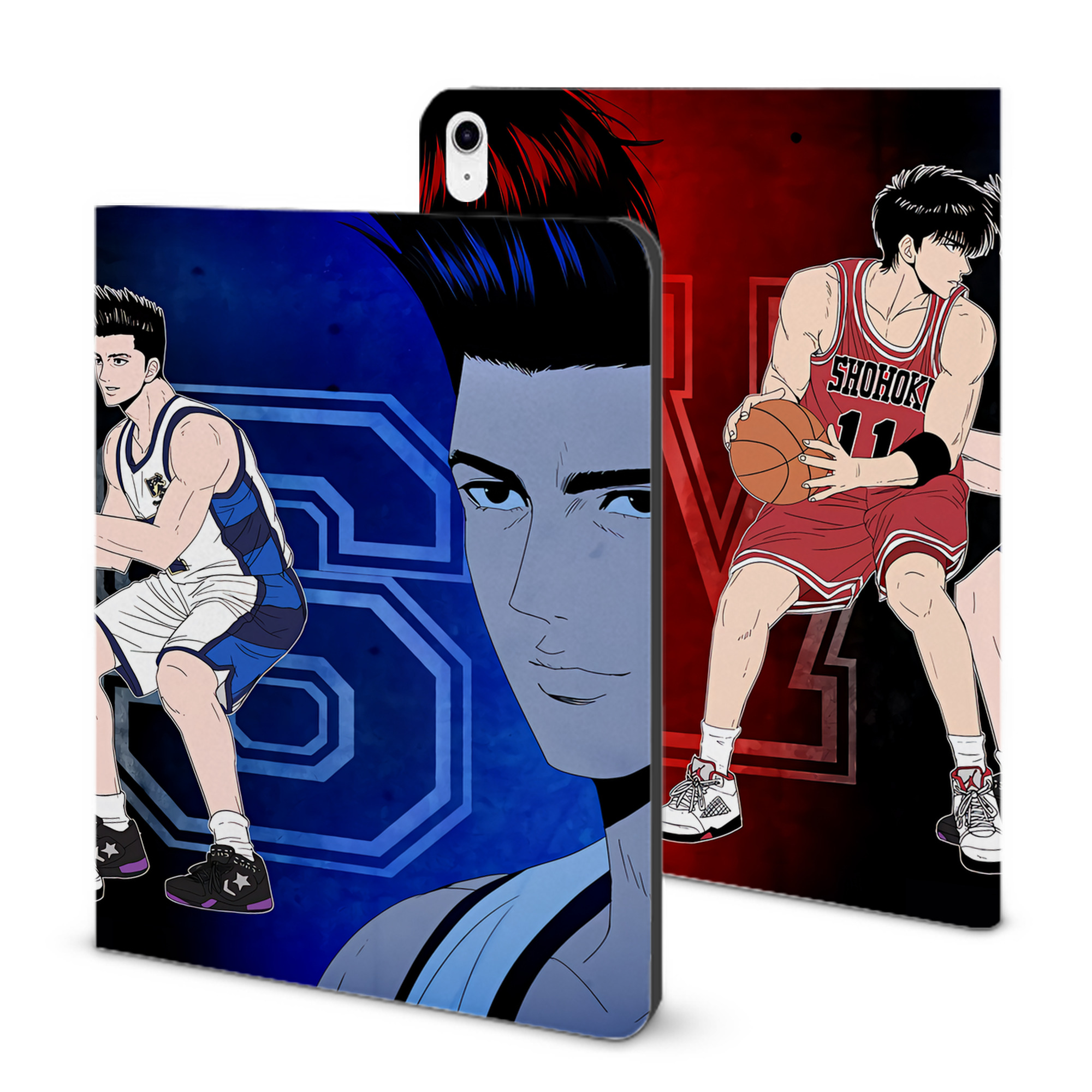 （画像用） SLAM DUNK／スラムダンク IPad ケース ブック型 PUレザー TPU 耐衝撃 軽量 薄型 ペン収納なし 全面保護 IPad 各モデル対応